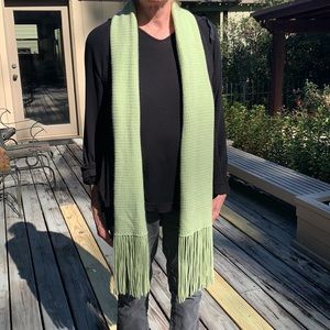 Cashmere scarf, soft lime green